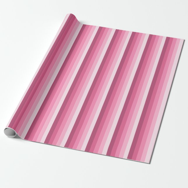 Papel De Presente Tiras de sombra rosa (Desenrolado)