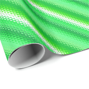 Papel De Presente Tiras de vidro fosco - esmeralda verde e branca
