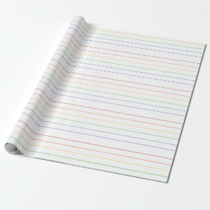 Papel De Presente Tiras fina do arco-íris