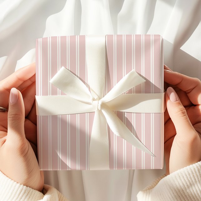 Papel De Presente Tiras Rosa Elegantes (Criador carregado)