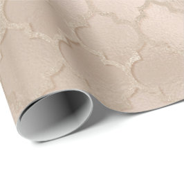 Papel De Presente Titânio Vidro de Quatrefoil de marfim Glama brilha