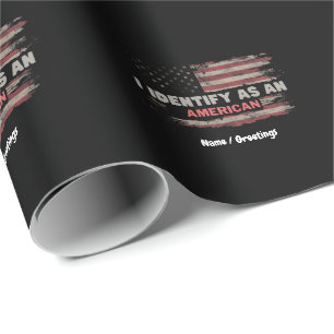 Papel De Presente Título: I Identify As American Flag Design