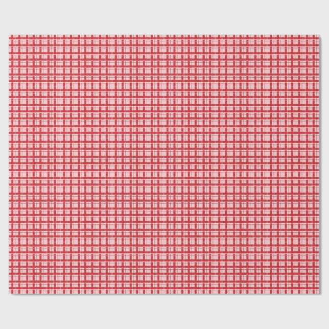 Papel De Presente Título  Padrão Xadrez Texturizado Rosa e Vermelho  (Aberto)