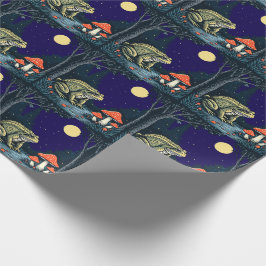 Papel De Presente Toad Foraging Toadstools In A Moonlit Woodland