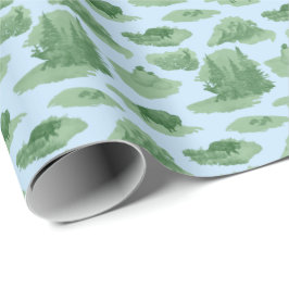 Papel De Presente Toalete de Animais das Montanhas Rochosas (Verde e