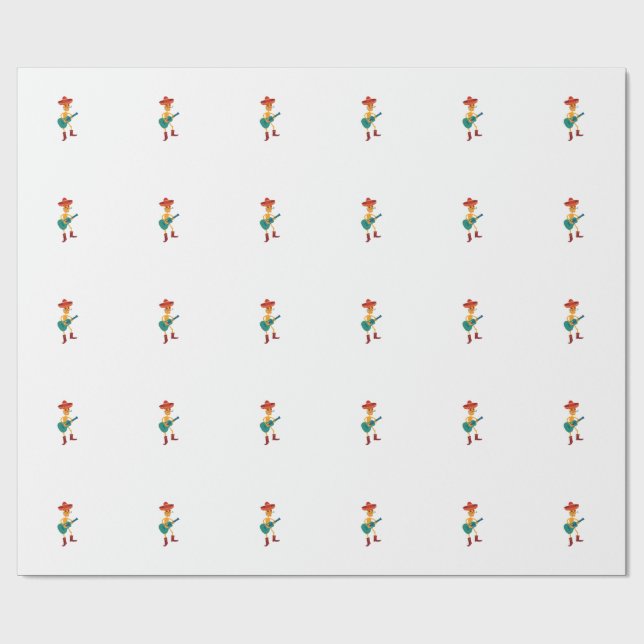 Papel De Presente Toca violão esqueleto festivo (Aberto)