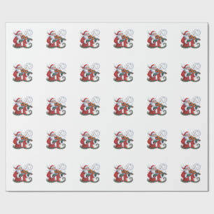 Papel De Presente Tocador de Violino Santa Violinista Música de Nata
