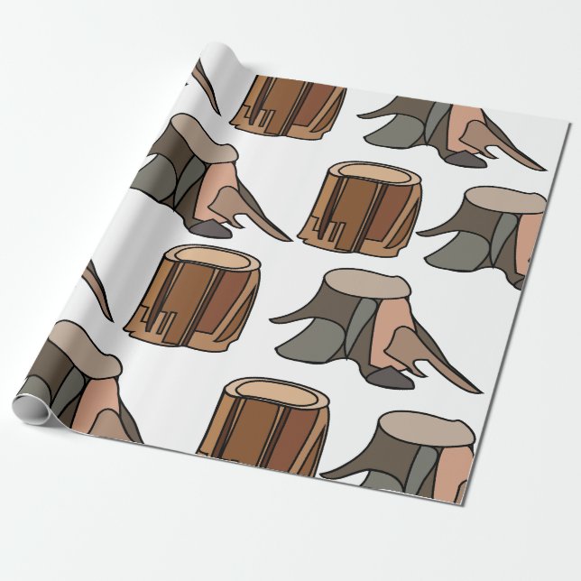 Papel De Presente Toco de Árvore (Desenrolado)