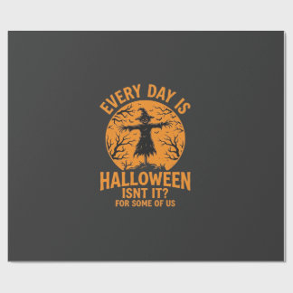 Papel De Presente Toda a Vida é um Espantalho de Halloween Feiticeir