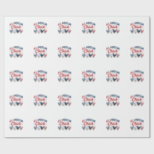Papel De Presente Todas As Galinhas Patrióticas Americanas Camisa De