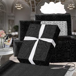 Papel De Presente Todo o Black Exotic Python Snakeskin