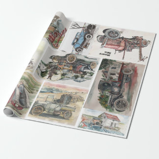 Papel De Presente Todos os Carros vintage