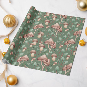 Papel De Presente Todos os Cogumelos Florestais Eucalyptus Ocasionad