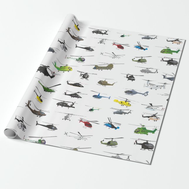 Papel De Presente Todos os Helicópteros (Desenrolado)