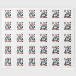 Papel De Presente Todos Querem Árvores de Natal de Tubarão do Natal