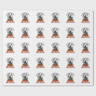 Papel De Presente Todos Querem Natal Árvore de Halloween Abóboras Fa