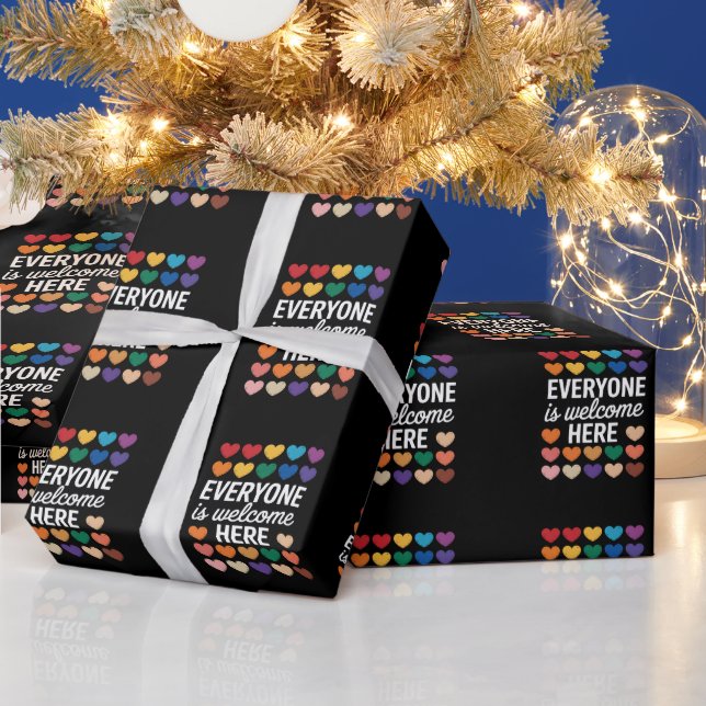 Papel De Presente Todos São Bem-Vindos Aqui LGBTQ (Feriados)