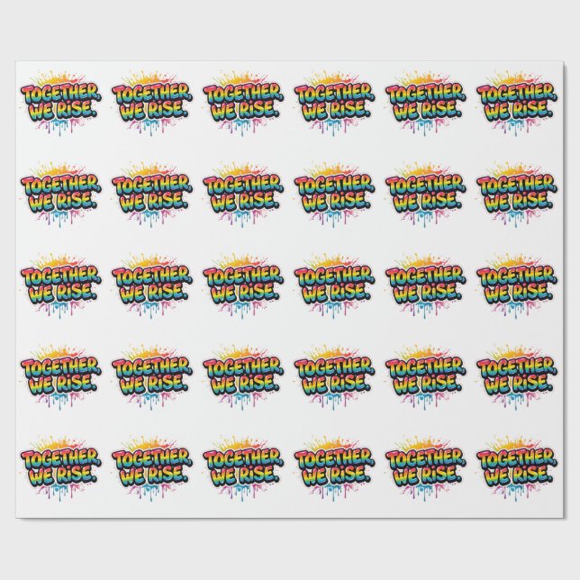 Papel De Presente Together We Rise Rainbow Quote Design (Aberto)