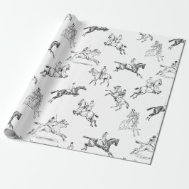 Papel De Presente Toile Anel Horseback Branco Na moda Moderno