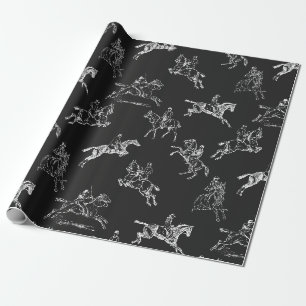 Papel De Presente Toile Anel Horseback Branco Na moda Moderno
