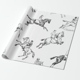 Papel De Presente Toile Anel Horseback Branco Na moda Moderno
