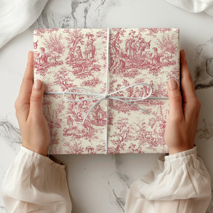 Papel De Presente Tóile vermelha de jouy legante