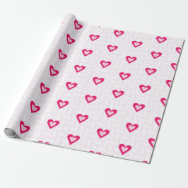 PAPEL DE PRESENTE TOM DE CORAÇÃO DIA DOS NAMORADOS ROSA