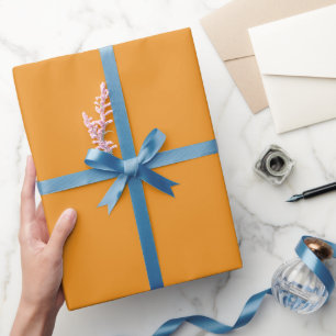 Papel De Presente Tonalidade Cor Laranja Brilho da Colheita Simples