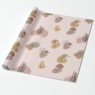Papel De Presente Tone da Terra Minimalista Elegante Abstrato Botâni