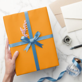 Papel De Presente Tono de Cor Laranja Elite Prestígio Simples