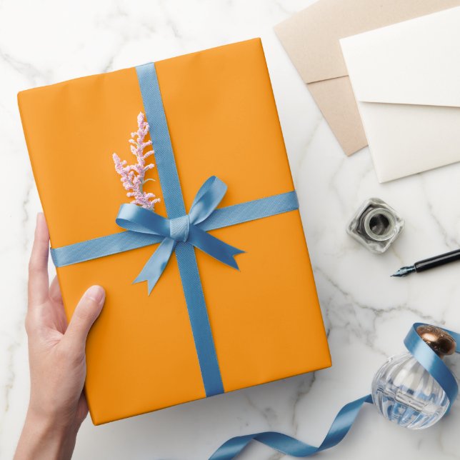 Papel De Presente Tono de Cor Laranja Elite Prestígio Simples (Presentear)