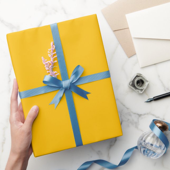 Papel De Presente Tono de Cor Laranja Neon Vibrante Simples (Presentear)