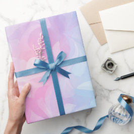 Papel De Presente Tono Pastel Rosa Azul Sonho Fade Branco Padrão Abs