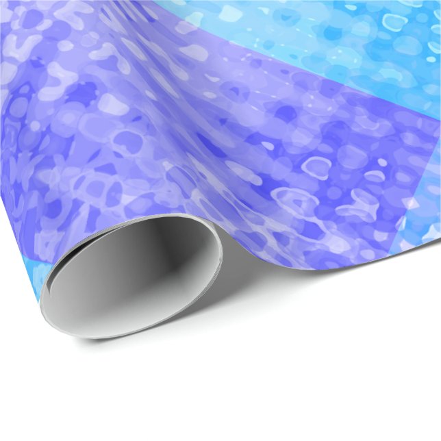 Papel De Presente Tons de Azul Animado Diamante Bubbly (Ponta do rolo)