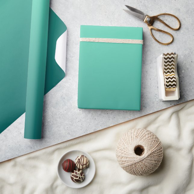 Papel De Presente Tons de Verde Água Azul Aquamarine (Artesanato)