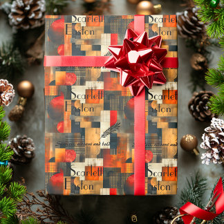 Papel De Presente Tons Geométricos Modernos Personalizados, Pretos e