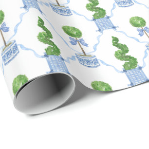 Papel De Presente Topiária em Aquarela Chinesa