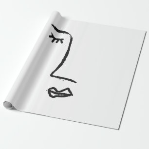 Papel De Presente Tópico do rosto pintado com uma escova de aquarel
