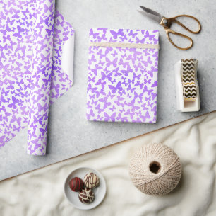 Papel De Presente Toques de borboleta (Lavanda)