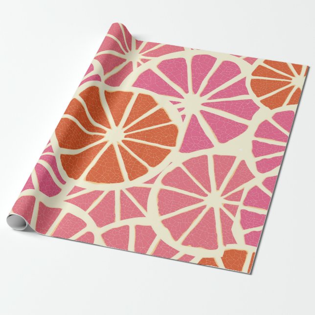 Papel De Presente Toranjas (grapefruit), em pedaços, sem costura, de (Desenrolado)