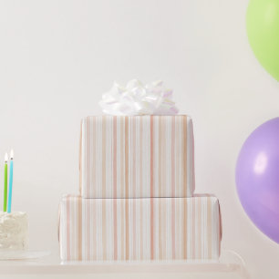 Papel De Presente Torasol Toranja Rosa Listras Brancas Aniversário