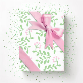 Papel De Presente Torção de Frutas em Rosa e Verde