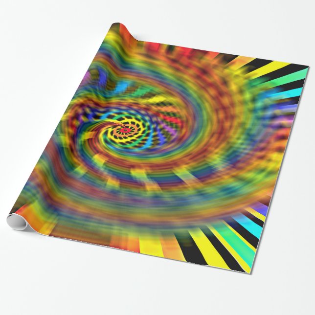 Papel De Presente Tornado Arco-íris (Desenrolado)