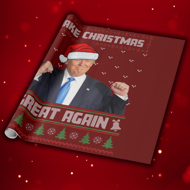 Papel De Presente Torne o Excelente de Natal Novamente Donald Trump  (Criador carregado)