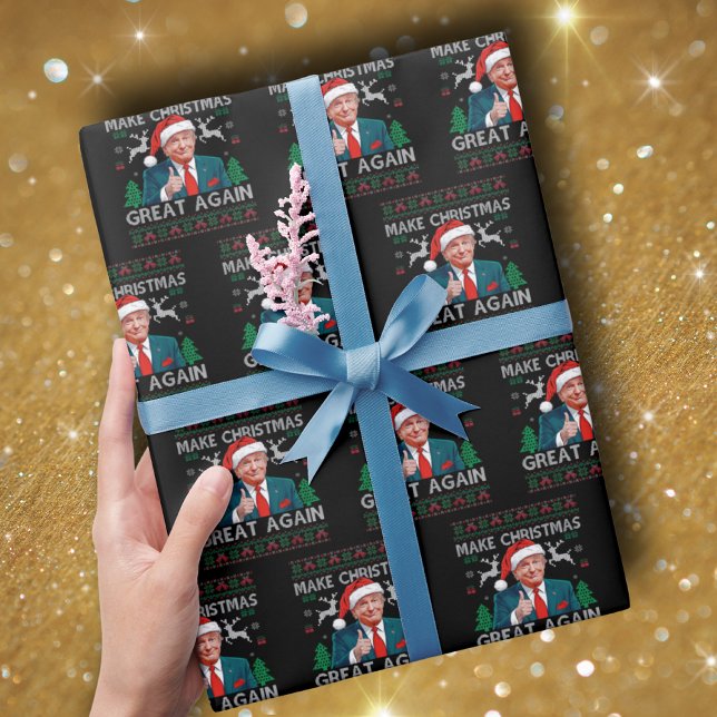 Papel De Presente Torne o Excelente de Natal Novamente Engraçado Tru (Criador carregado)