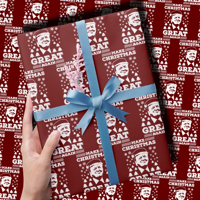 Papel De Presente Torne o Excelente de Natal novamente vermelho (Criador carregado)