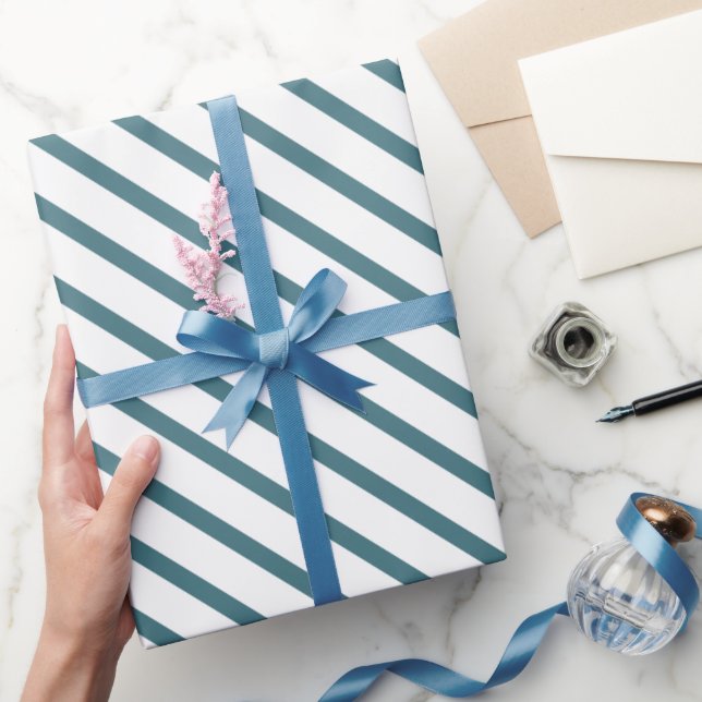 Papel De Presente Torne Seu Presente Calmamente Elegante em Azul Tur (Presentear)