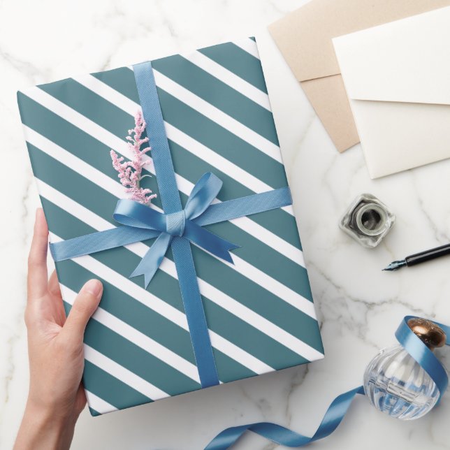 Papel De Presente Torne Seu Presente Elegante em Azul Turquesa e Bra (Presentear)