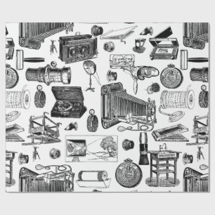 Papel De Presente torneio de câmeras de fotografia antiga victoriana