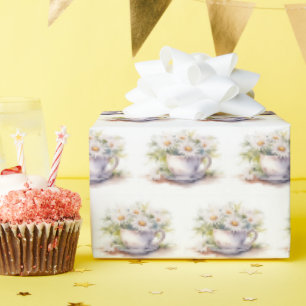 Papel De Presente Torneiras De Água Na Taça De Café Com Saucer